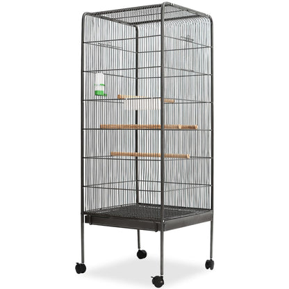 Vogelkäfig Voliere Schwarz 54x54x146 cm Stahl