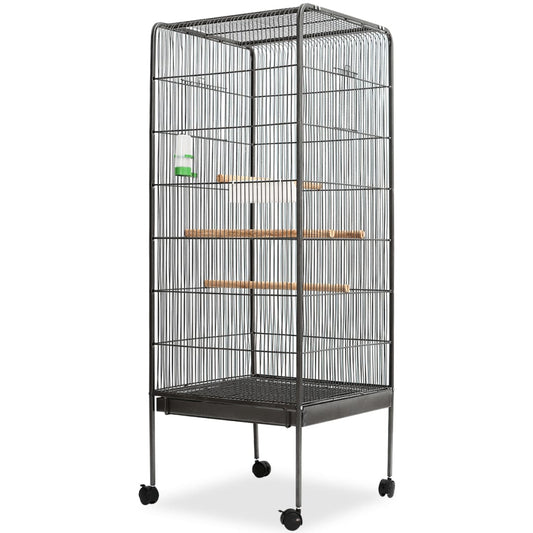Vogelkäfig Voliere Schwarz 54x54x146 cm Stahl