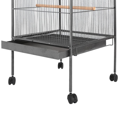 Vogelkäfig Voliere Schwarz 54x54x146 cm Stahl