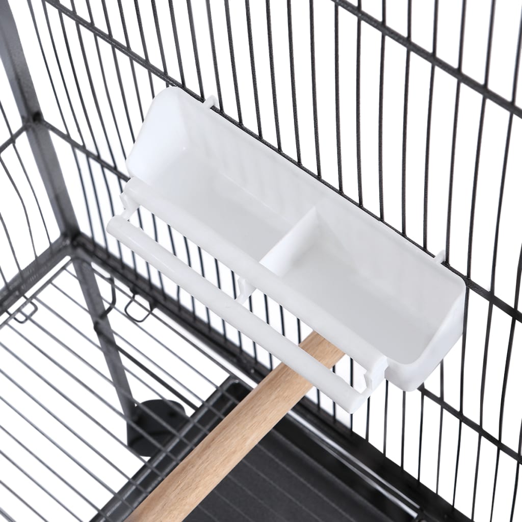 Vogelkäfig Voliere Schwarz 54x54x146 cm Stahl
