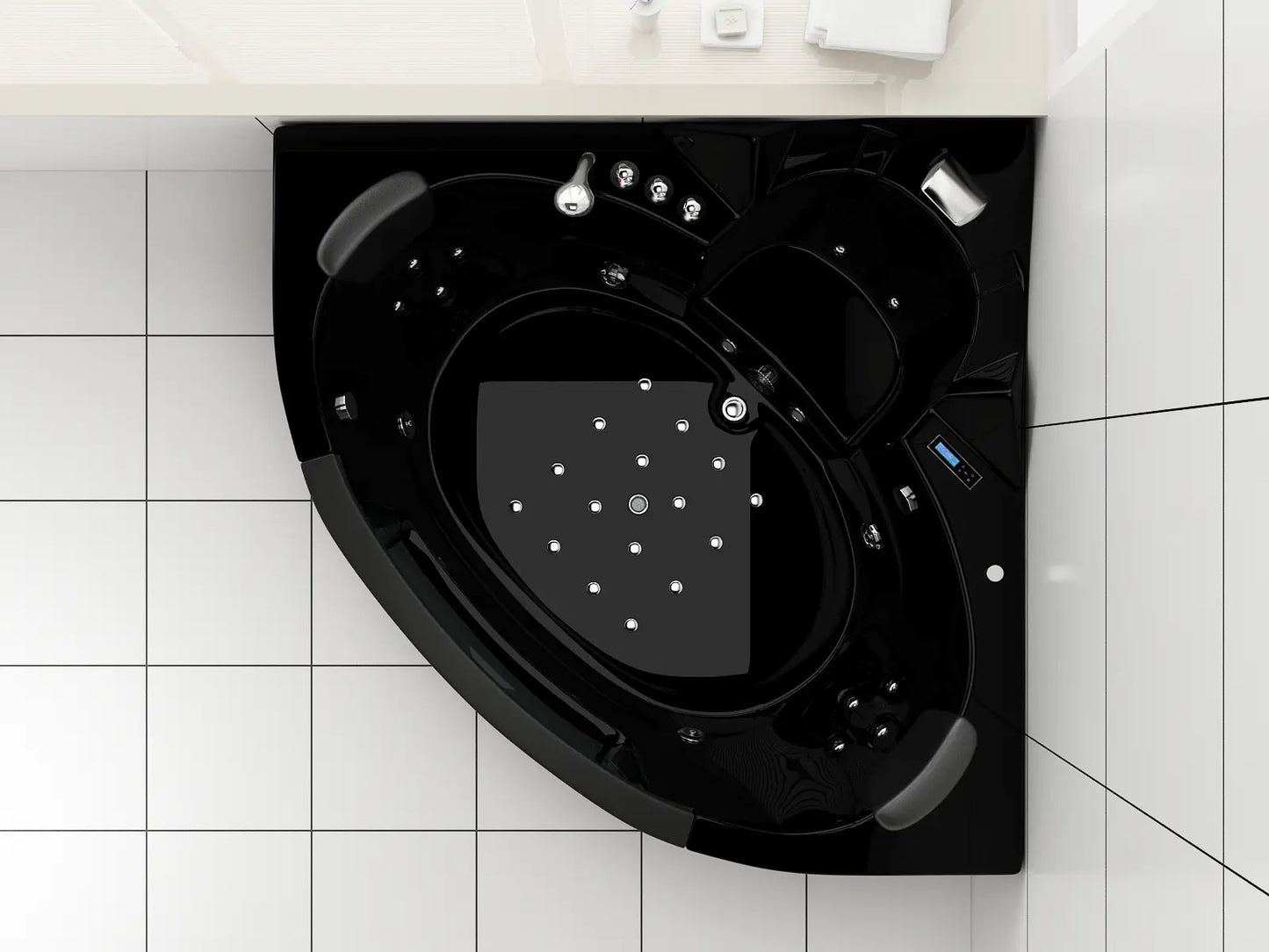 Whirlpool Badewanne Milano Indoor 140x140 cm Black