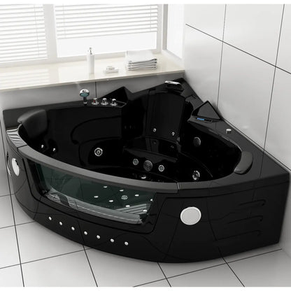 Whirlpool Badewanne Milano Indoor 140x140 cm Black