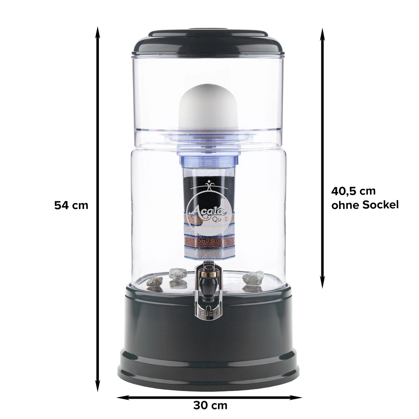 AcalaQuell® Smart kristallklar | anthrazit | 8 Liter für 1-4 Personen | verschiedene Optionen | Einsteigerset klein